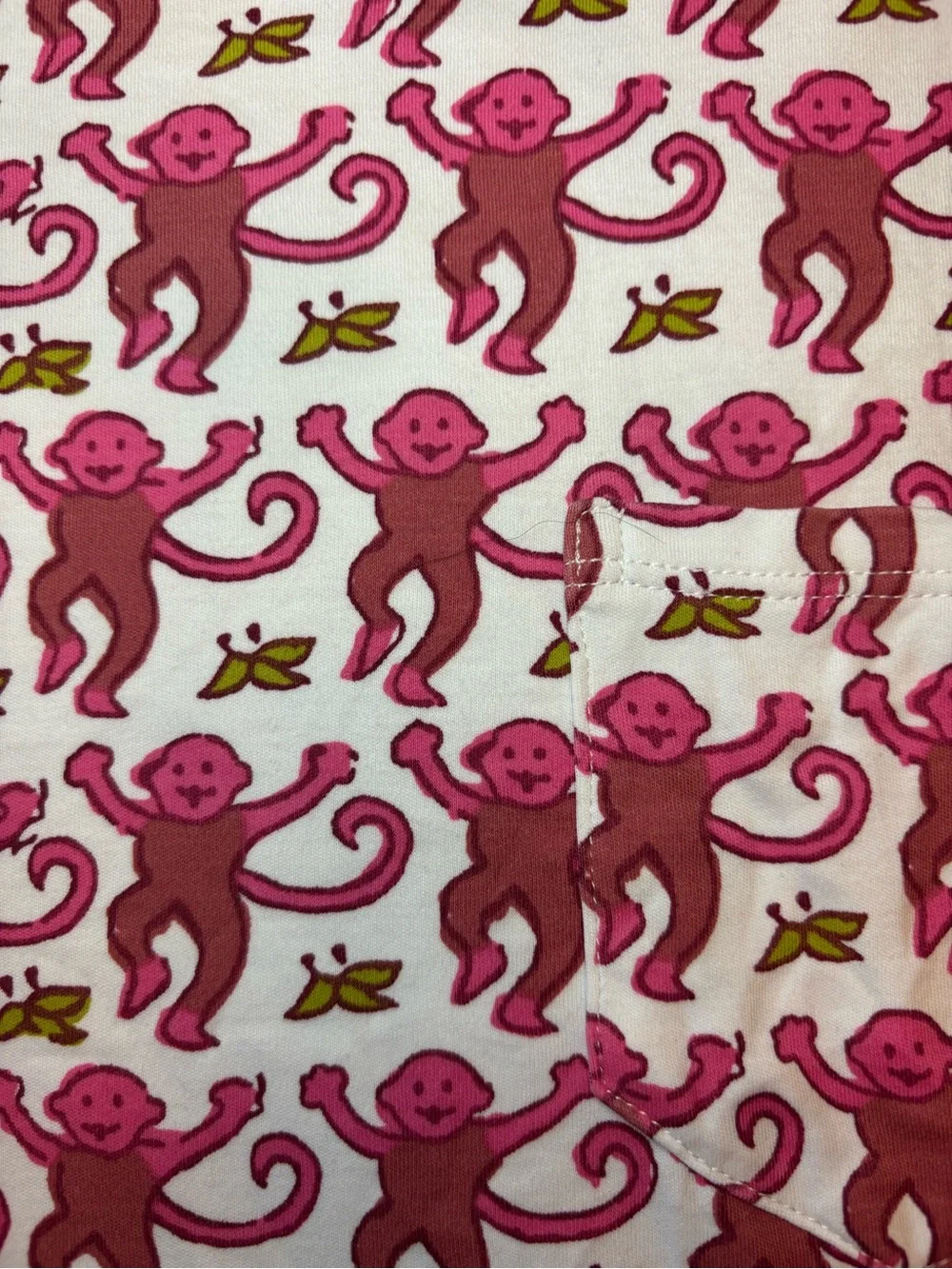 Roller Rabbit monkey print two piece set. Medium. 100% Pima cotton